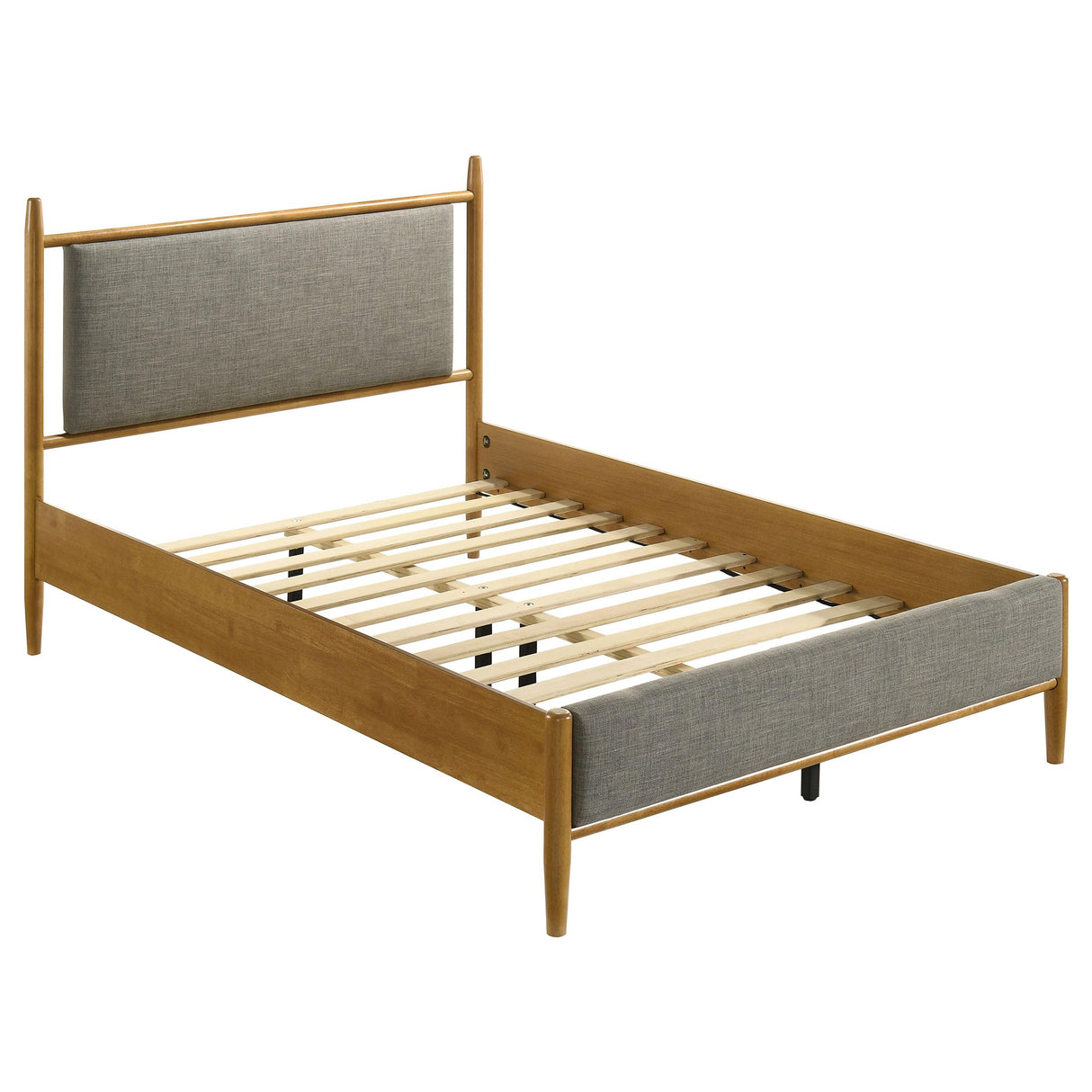 Mason Gray and Light Brown 46-inch Full Panel Platform Bed from Coaster - Luna Furniture