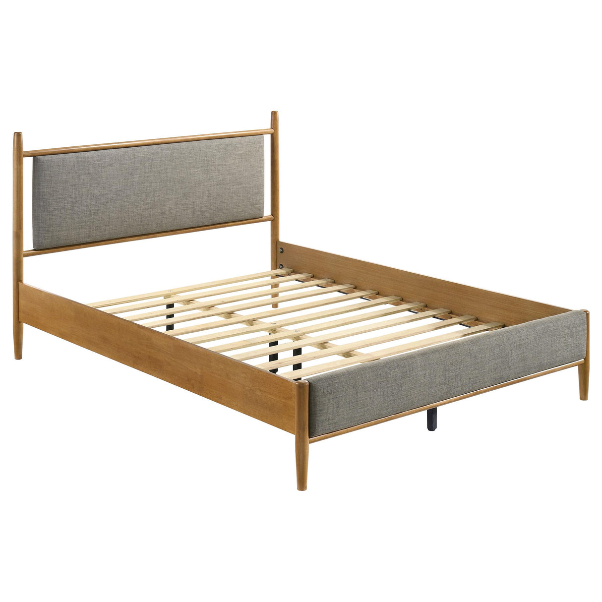 Mason Gray and Light Brown 46-inch Queen Panel Platform Bed from Coaster - Luna Furniture