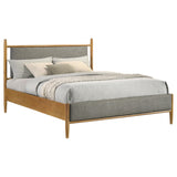 Mason Gray and Light Brown 46-inch Queen Panel Platform Bed from Coaster - Luna Furniture