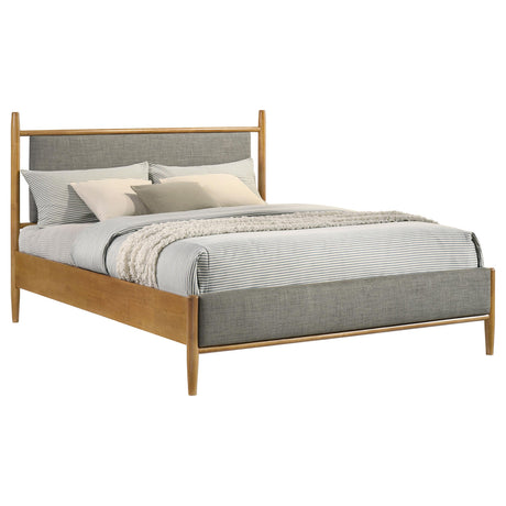 Mason Gray and Light Brown 46-inch Queen Panel Platform Bed from Coaster - Luna Furniture