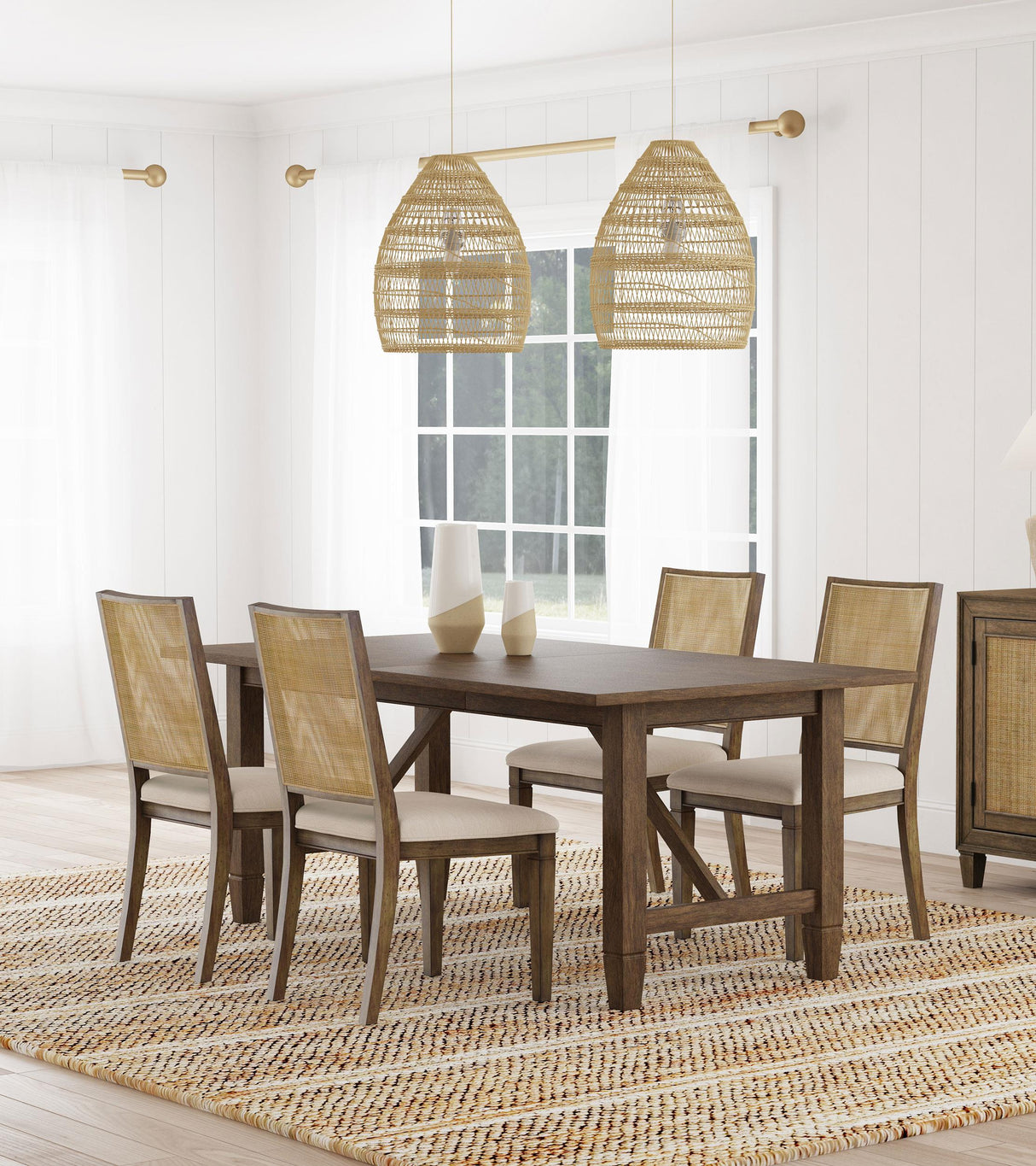 Matisse Brown 5-Piece Rectangular Dining Set from Coaster - Luna Furniture