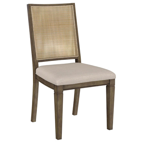Matisse Woven Rattan Back Dining Side Chair with Upholstered Seat Brown - 108312