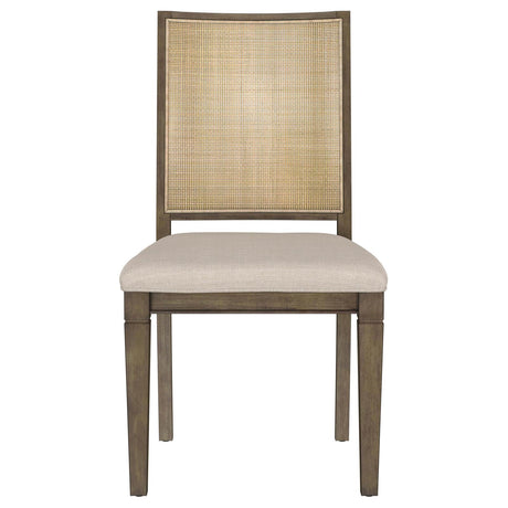 Matisse Brown Woven Rattan Back Upholstered Dining Side Chair from Coaster - Luna Furniture
