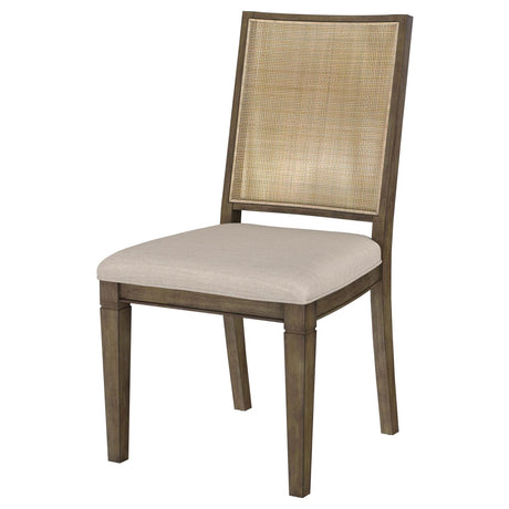 Matisse Brown Woven Rattan Back Upholstered Dining Side Chair from Coaster - Luna Furniture