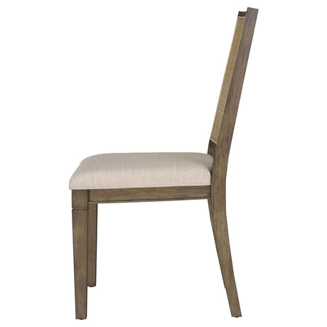 Matisse Brown Woven Rattan Back Upholstered Dining Side Chair from Coaster - Luna Furniture