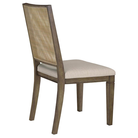 Matisse Brown Woven Rattan Back Upholstered Dining Side Chair from Coaster - Luna Furniture