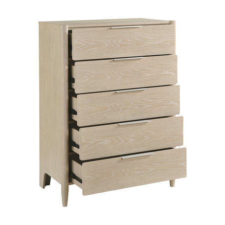 Matteo Light Oak 5-Piece Bedroom Set (Queen Bed, Nightstand, Dresser, Mirror, Chest) from Homelegance - Luna Furniture