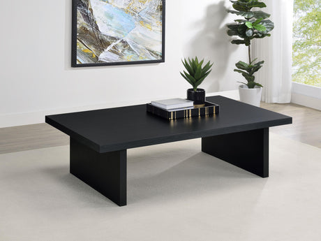 Max Black Rectangular Laminate Coffee Table from Coaster - Luna Furniture