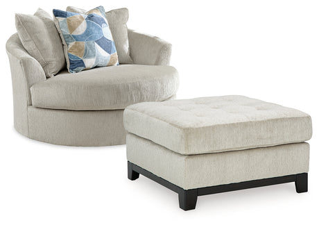 Maxon Place Chair and Ottoman in Stone from Ashley - Luna Furniture