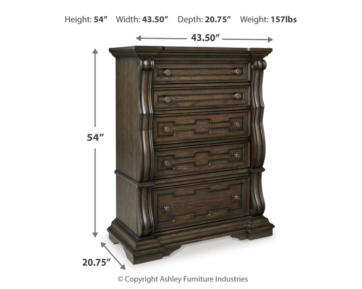 Maylee Light Grayish Brown California King Upholstered Bed with Mirrored Dresser, Chest and Nightstand from Ashley - Luna Furniture