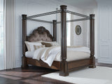 Maylee Dark Brown California King Canopy Bed from Ashley - Luna Furniture