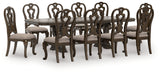 Maylee Dining Table and 10 Chairs in Dark Brown from Ashley Furniture - Luna Furniture