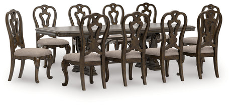 Maylee Dining Table and 10 Chairs in Dark Brown from Ashley Furniture - Luna Furniture