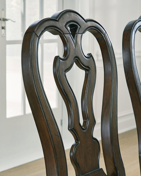 Maylee Dining Table and 10 Chairs in Dark Brown from Ashley - Luna Furniture