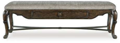Maylee Dark Brown Dining Table and 4 Chairs and Bench from Ashley Furniture - Luna Furniture