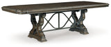 Maylee Dining Table and 4 Chairs and Bench in Dark Brown from Ashley Furniture - Luna Furniture