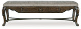 Maylee Dining Table and 4 Chairs and Bench in Dark Brown from Ashley Furniture - Luna Furniture