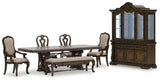 Maylee Dining Table and 4 Chairs and Bench with Storage in Dark Brown from Ashley Furniture - Luna Furniture
