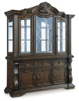Maylee Dining Table and 4 Chairs with Storage in Dark Brown from Ashley Furniture - Luna Furniture