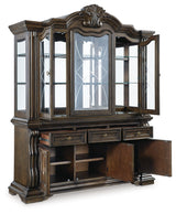Maylee Dining Table and 4 Chairs with Storage in Dark Brown from Ashley Furniture - Luna Furniture