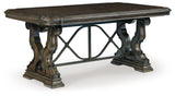 Maylee Dining Table and 4 Chairs with Storage in Dark Brown from Ashley Furniture - Luna Furniture