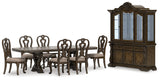 Maylee Dining Table and 6 Chairs with China Cabinet in Dark Brown from Ashley - Luna Furniture