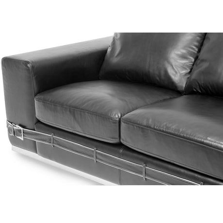 Mia Bella St. Steel Ciras Leather Loveseat from Michael Amini - Luna Furniture