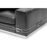 Mia Bella St. Steel Ciras Leather Chair In Black Color from Michael Amini - Luna Furniture