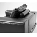 Mia Bella St. Steel Ciras Leather Chair In Black Color from Michael Amini - Luna Furniture