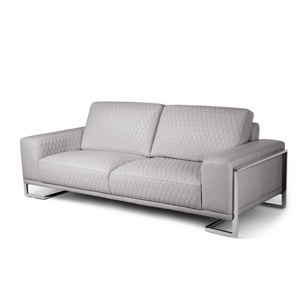 Mia Bella St. Steel Miabella Gianna Sofa L.gray Stainless Steel
