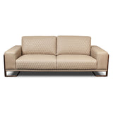 Mia Bella Rosegold Gianna Leather Sofa - Lt. Coffee from Michael Amini - Luna Furniture