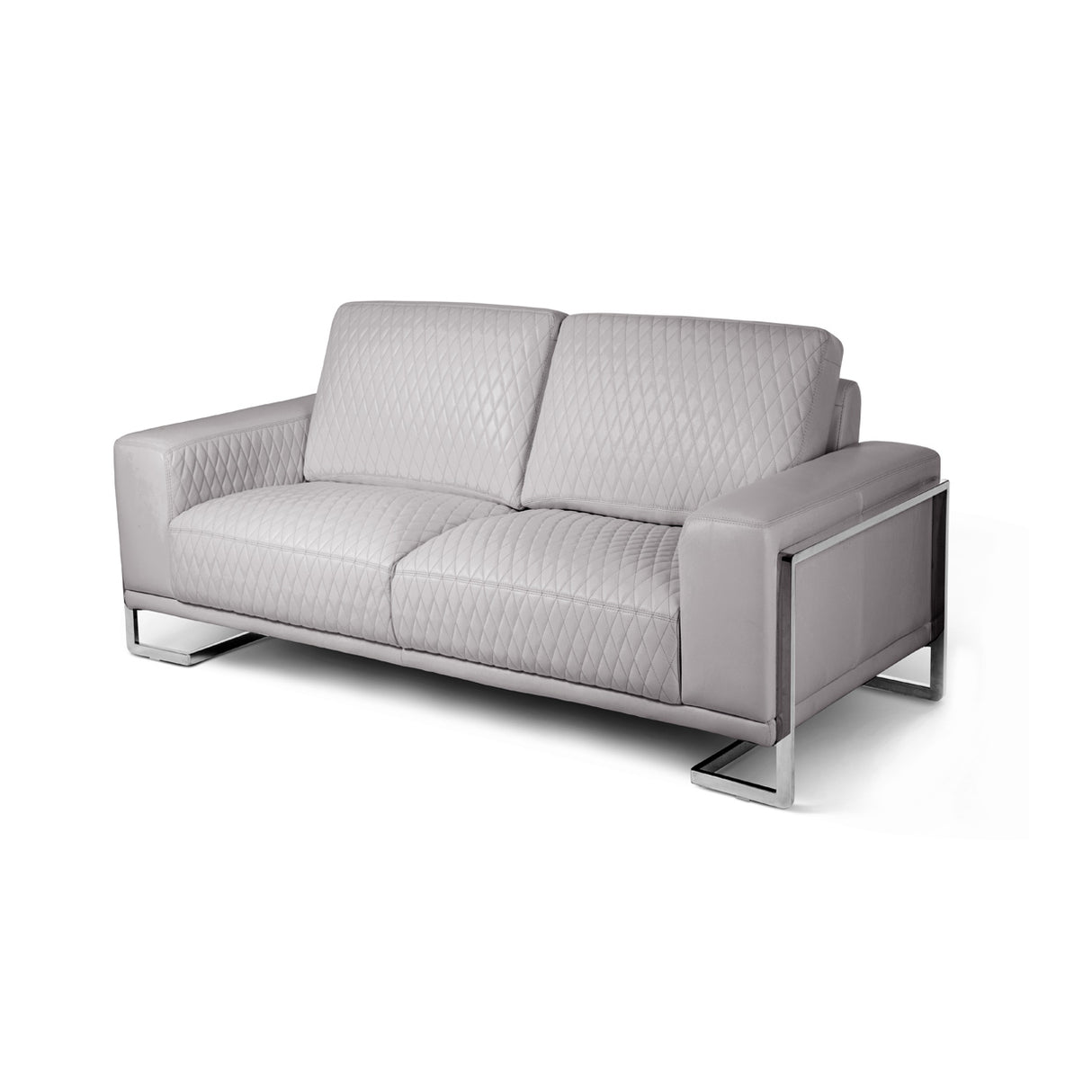 Mia Bella St. Steel Miabella Gianna Loveseat L.gray Stainless Steel from Michael Amini - Luna Furniture
