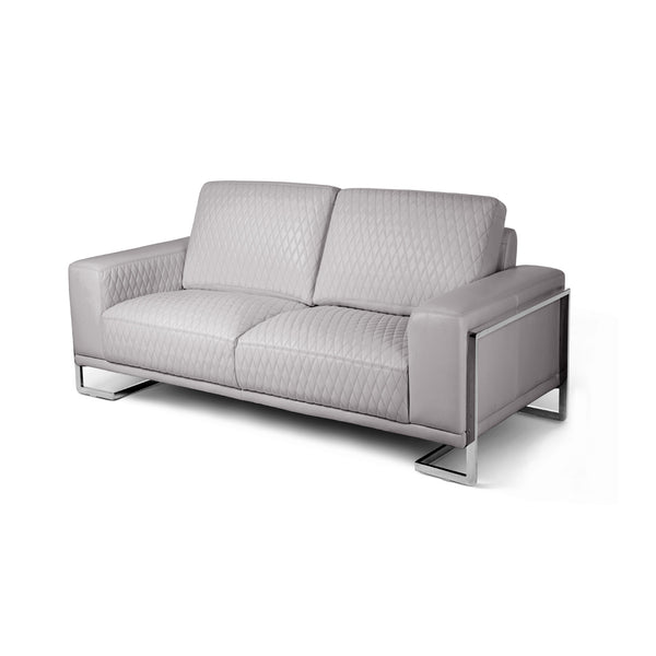 Mia Bella St. Steel Miabella Gianna Loveseat L.gray Stainless Steel