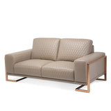 Mia Bella Rosegold Gianna Leather Loveseat - Lt.coffee from Michael Amini - Luna Furniture