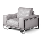 Mia Bella St. Steel Miabella Gianna Chair Half L.gray Stainless Steel from Michael Amini - Luna Furniture