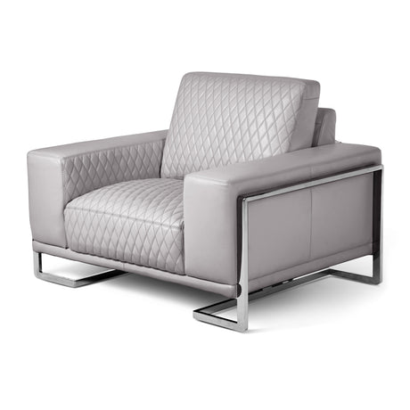 Mia Bella St. Steel Miabella Gianna Chair Half L.gray Stainless Steel from Michael Amini - Luna Furniture