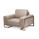 Mia Bella Rosegold Gianna Leather Chair & A Half - Lt. Coffee from Michael Amini - Luna Furniture