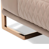 Mia Bella Rosegold Gianna Leather Chair & A Half - Lt. Coffee from Michael Amini - Luna Furniture