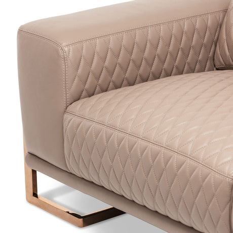 Mia Bella Rosegold Gianna Leather Chair & A Half - Lt. Coffee from Michael Amini - Luna Furniture
