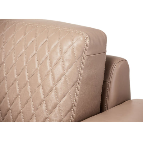 Mia Bella Rosegold Gianna Leather Chair & A Half - Lt. Coffee from Michael Amini - Luna Furniture