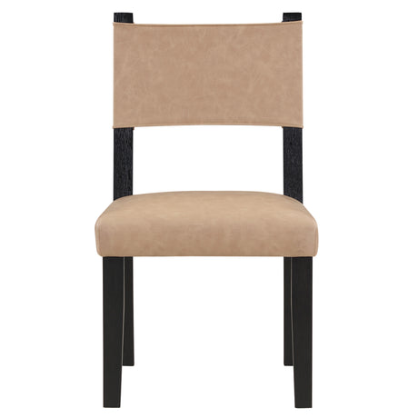 Aubrey Black/Camel Vegan Leather Side Chair, Set of 2 from Steve Silver - Luna Furniture