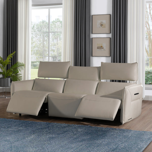 Mia Bella Verona 3pc Sectional Sofa-light Gray