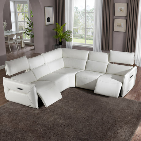 Mia Bella Verona 5pc Sectional Set White-snow White from Michael Amini - Luna Furniture