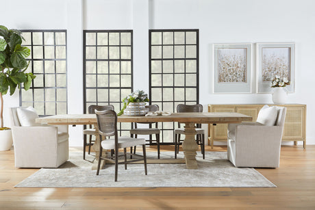 Cela Dining Chair in Bisque, Matte Brown Oak, Matte Brown Cane, Set of 2 from Essentials For Living - Luna Furniture