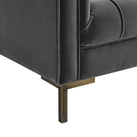 Isaac Channel Stitched Gray Velvet Sofa from Steve Silver - Luna Furniture