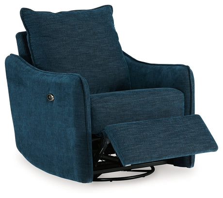 McBurg Navy Swivel Power Recliner from Ashley - Luna Furniture