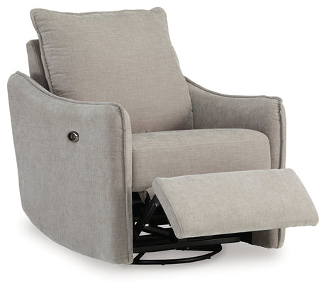 McBurg Taupe Swivel Power Recliner from Ashley - Luna Furniture