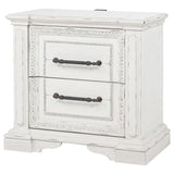 McKinney Vintage White 2-Drawer Nightstand with Dual USB from Coaster - Luna Furniture