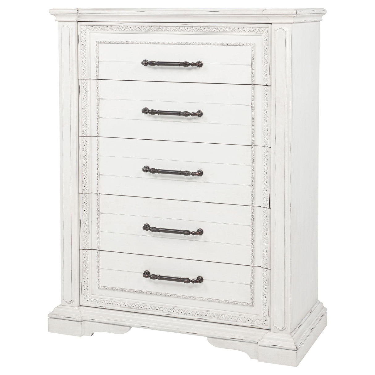 McKinney Vintage White 5-Drawer Bedroom Chest from Coaster - Luna Furniture