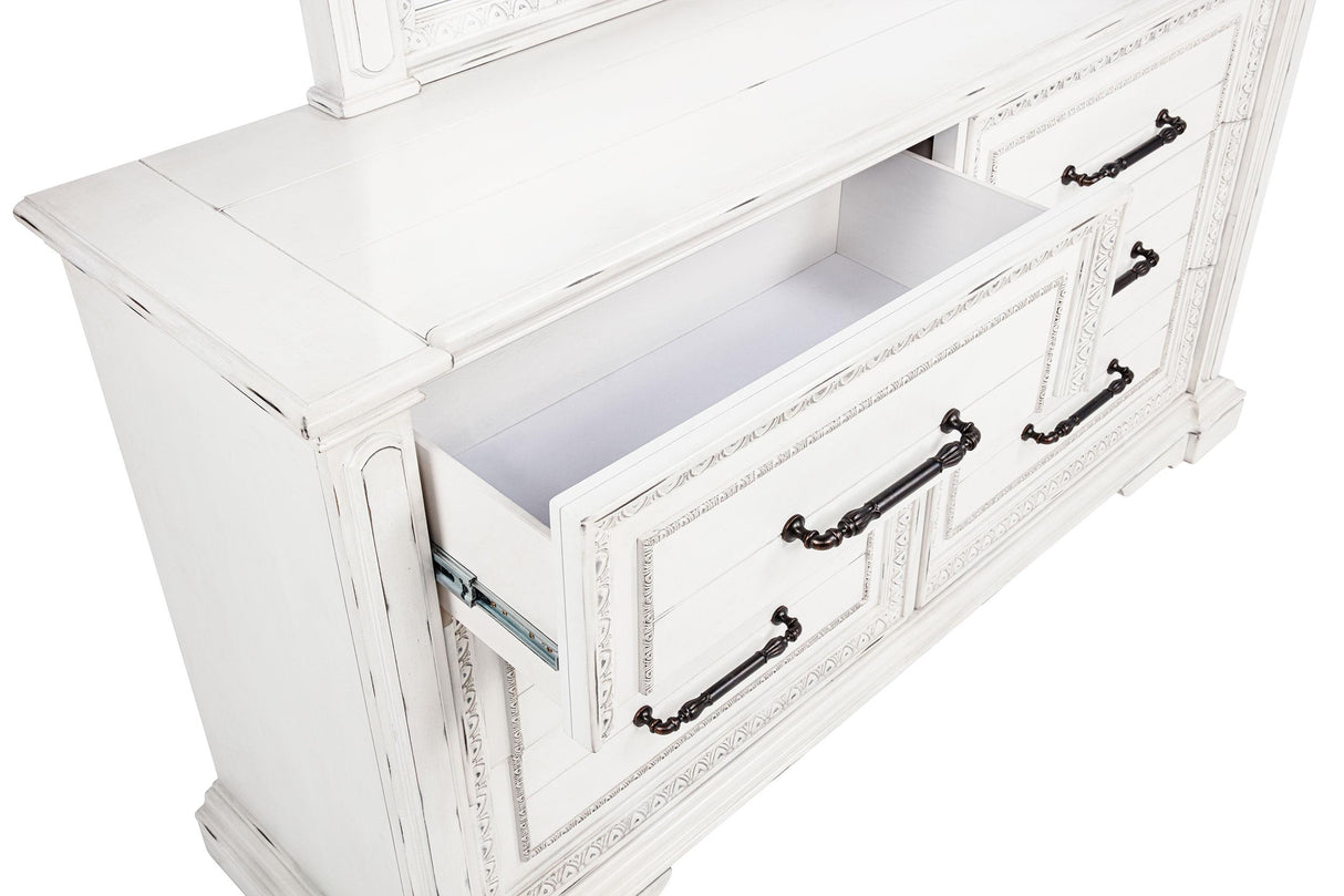 McKinney Vintage White 6-Drawer Bedroom Dresser Cabinet from Coaster - Luna Furniture